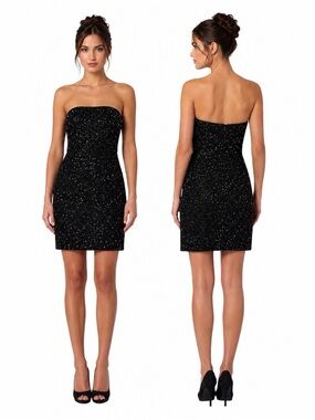 WHAT GOES AROUND COMES AROUND BEAUTIFUL BEADED BLACK DRESS SZ MEDIUM - BNWT